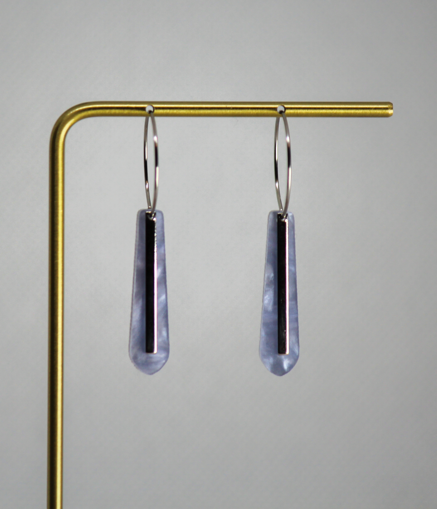 Blue and Silver Pendant Earring