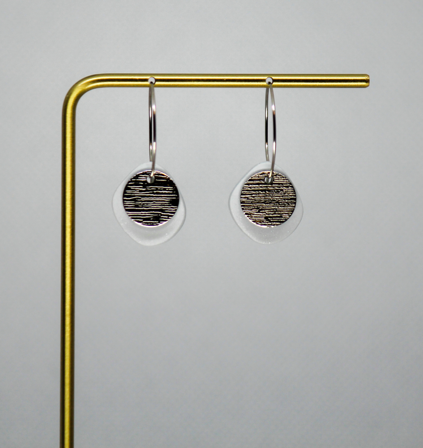 Clay and Metal Hoop Earring
