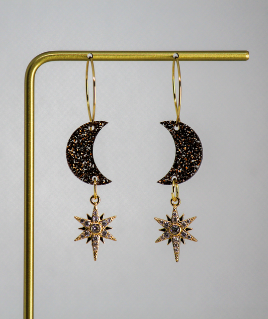 Acrylic Brown Moon CZ Starburst