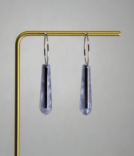 Blue and Silver Pendant Earring