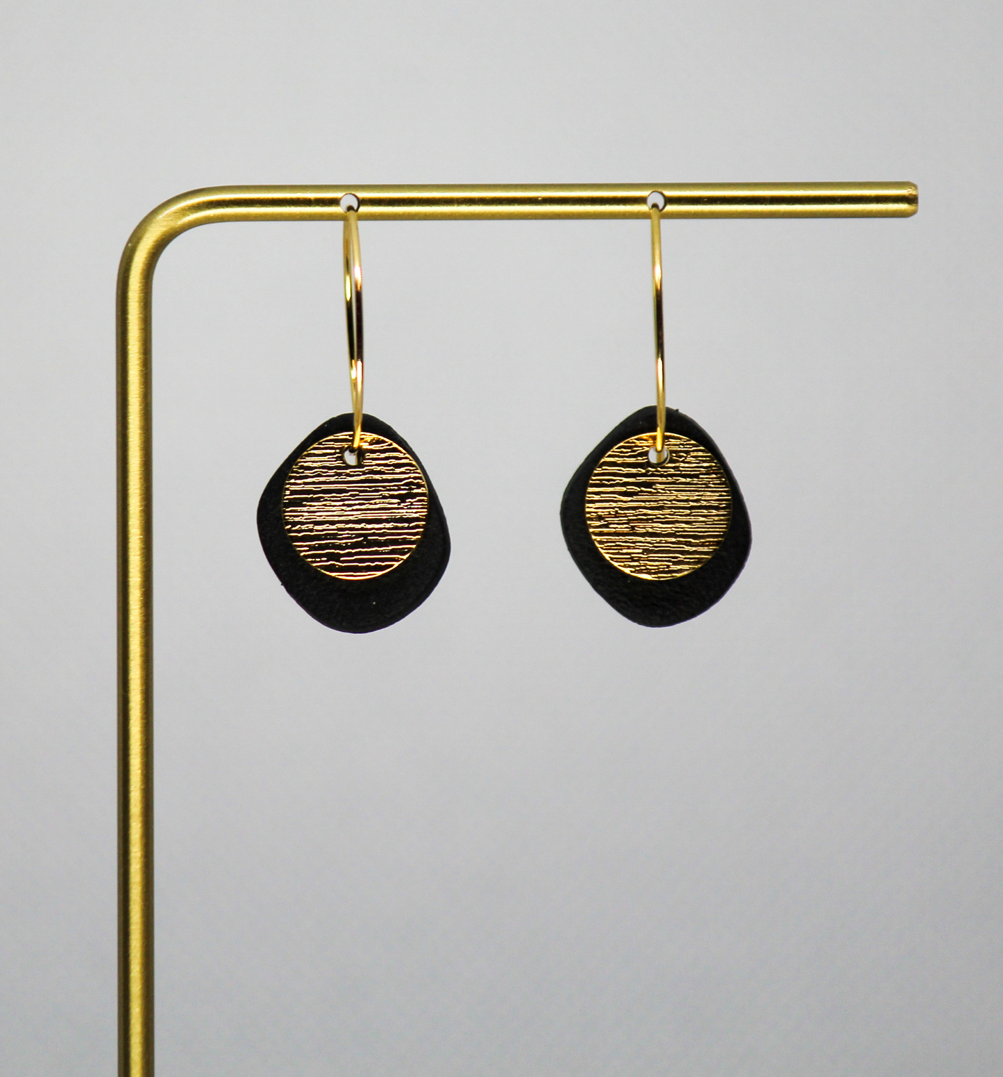 Clay and Metal Hoop Earring