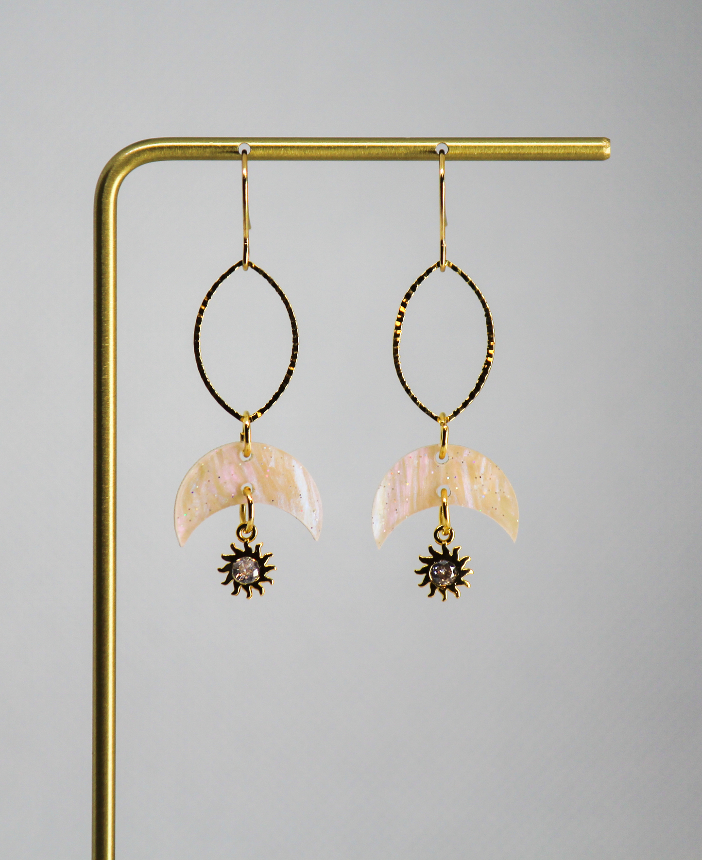 Acrylic Moon With Sun Charm