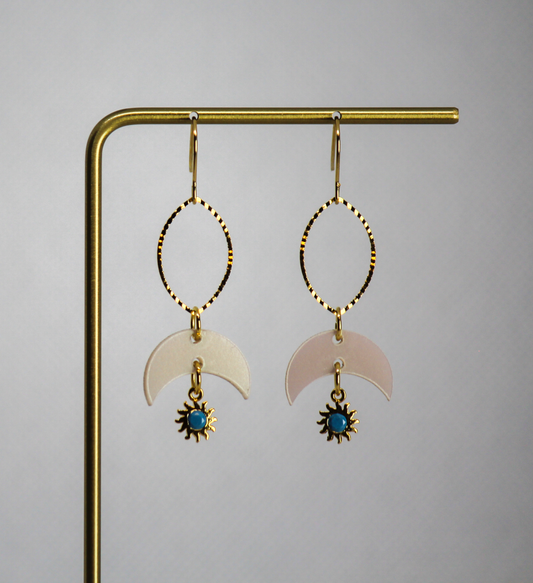 Acrylic Moon With Sun Charm