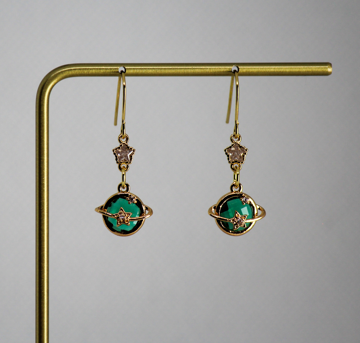 Gold CZ Saturn Glass