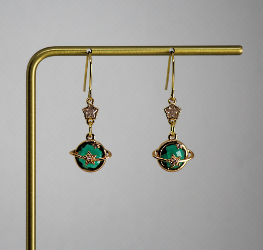 Gold CZ Saturn Glass