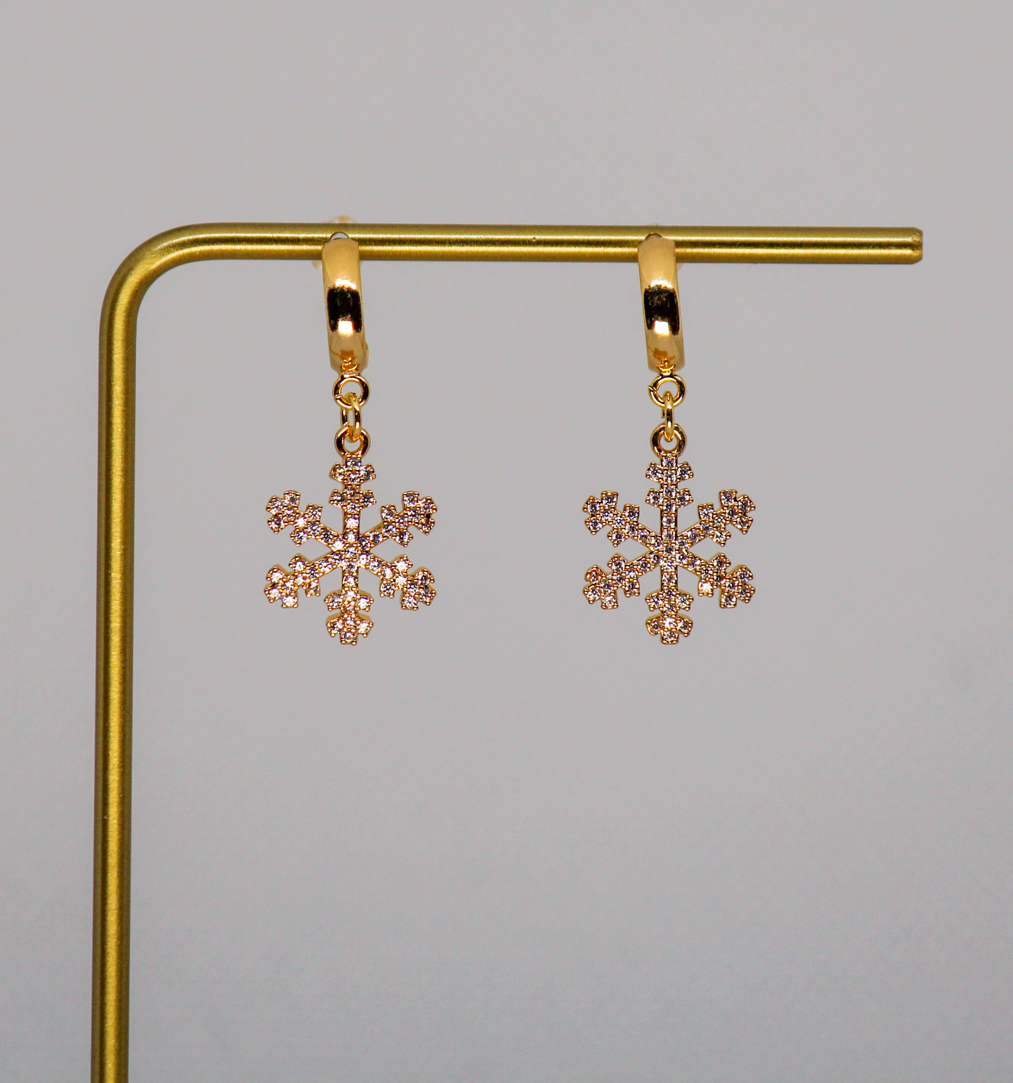 Gold CZ Snowflake Post