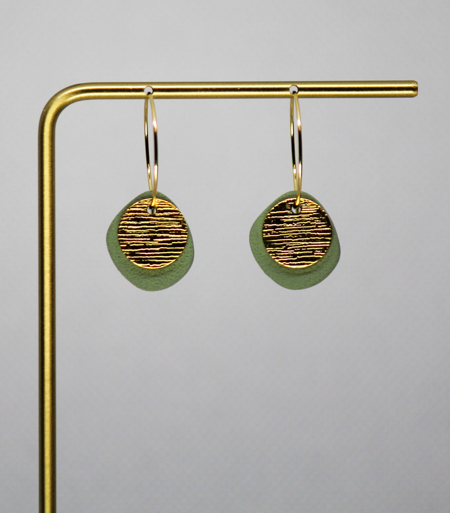 Clay and Metal Hoop Earring