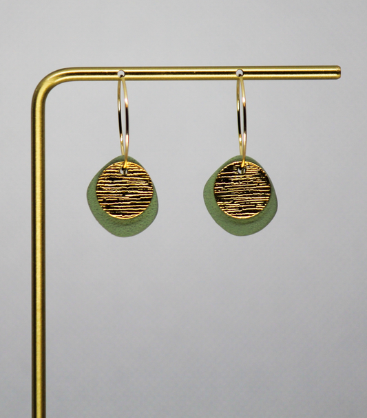 Clay and Metal Hoop Earring