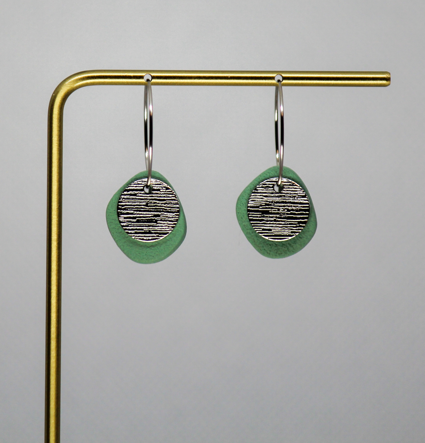 Clay and Metal Hoop Earring