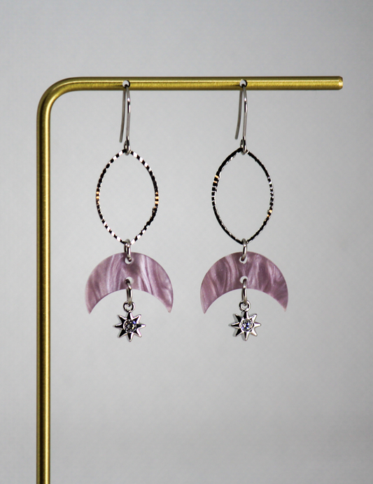 Acrylic Moon With Sun Charm