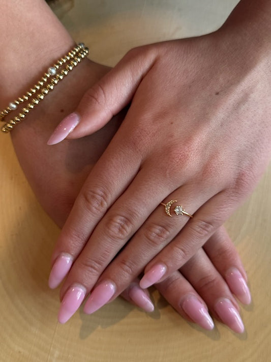 Gold Star and Moon Ring